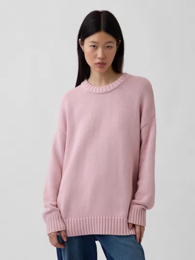 Gap 100% Cotton Oversized Sweater In Pink