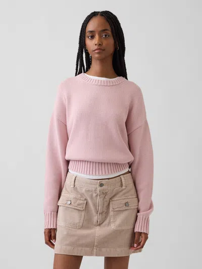 Gap 100% Cotton Oversized Sweater In Pink