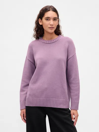 Gap 100% Cotton Oversized Sweater In Purple