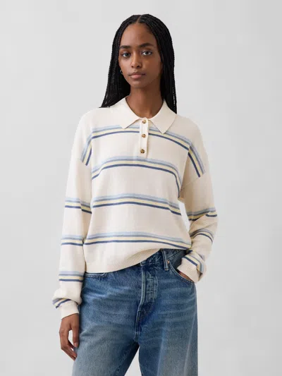 Gap 100% Cotton Relaxed Polo Shirt Sweater In Multi