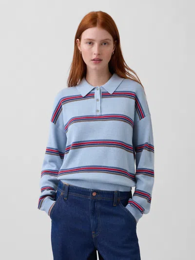 Gap 100% Cotton Relaxed Polo Shirt Sweater In Multi