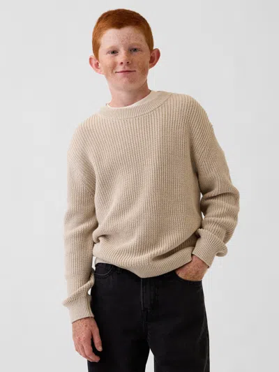 Gap Kids' 100% Cotton Relaxed Shaker Sweater In Bedrock