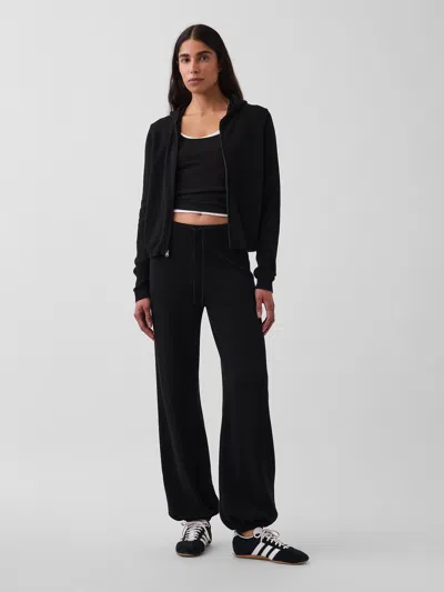 Gap 100% Cotton Relaxed Sweater Joggers In Black