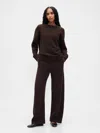 Gap 100% Cotton Relaxed Sweater Pants In Brown