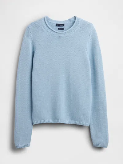 Gap 100% Cotton Rollneck Sweater In Blue
