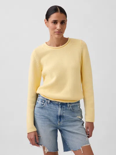 Gap 100% Cotton Rollneck Sweater In Yellow