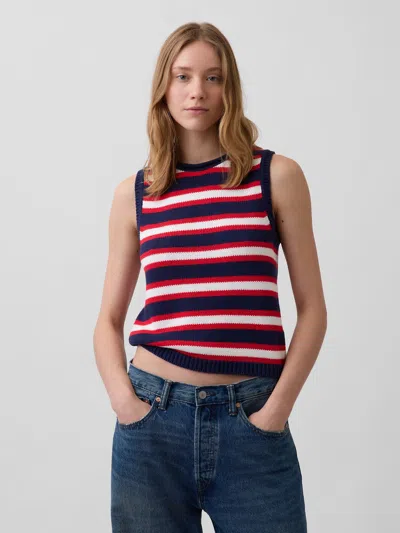 Gap 100% Cotton Sweater Vest In Multi