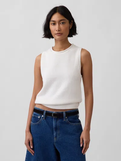 Gap 100% Cotton Sweater Vest In White