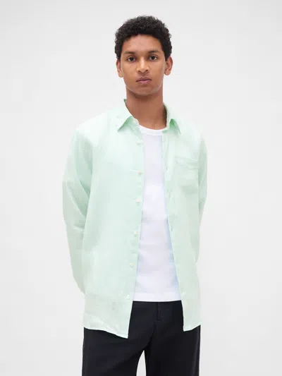 Gap 100% Linen Classic Shirt In Blue