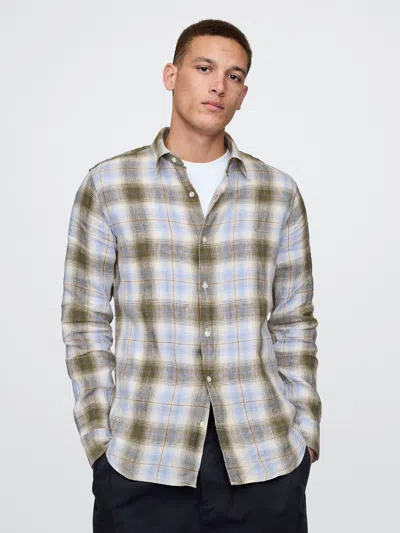 Gap 100% Linen Classic Shirt In Blue Suede