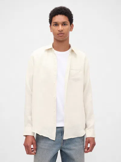 Gap 100% Linen Classic Shirt In Brown