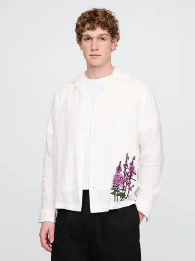 Gap 100% Linen Classic Shirt In White