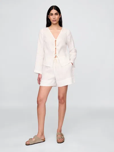 Gap 100% Linen Easy Shorts In Off White