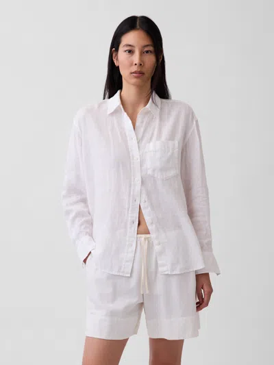 Gap 100% Linen Oversized Shirt In White