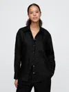Gap 100% Linen Oversized Shirt In Black