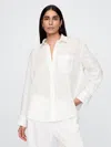 Gap 100% Linen Oversized Shirt In Off White