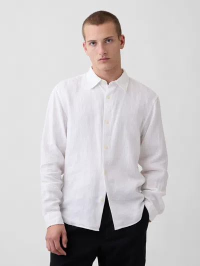 Gap 100% Linen Relaxed Shirt In White