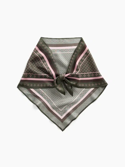 Gap 100% Silk Oversized Triangle Bandana Scarf In Green