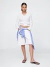 Gap 11" Mid Rise Longline Denim Shorts In Optic White