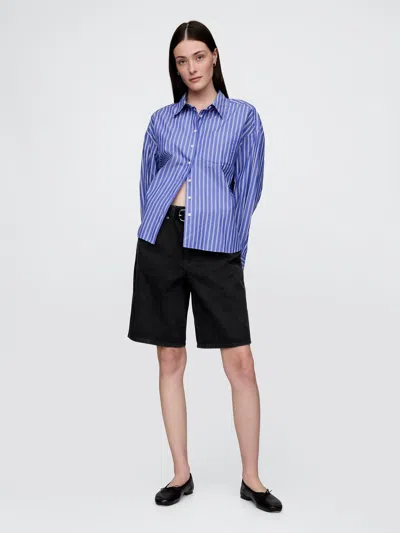 Gap 11" Mid Rise Longline Denim Shorts In Black