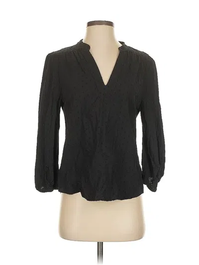 Pre-owned Gap 3/4 Sleeve Blouse In Black