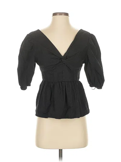 Pre-owned Gap 3/4 Sleeve Blouse In Black
