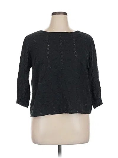Pre-owned Gap 3/4 Sleeve Blouse In Black