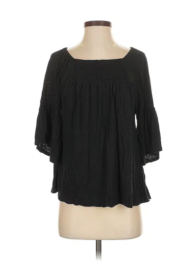 Pre-owned Gap 3/4 Sleeve Blouse In Black