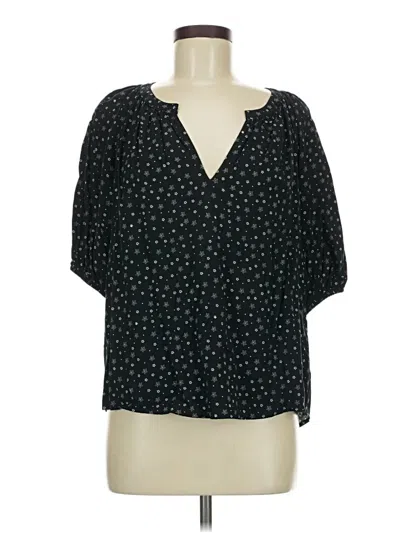 Pre-owned Gap 3/4 Sleeve Blouse In Black