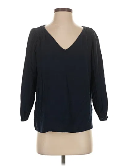Pre-owned Gap 3/4 Sleeve Blouse In Black