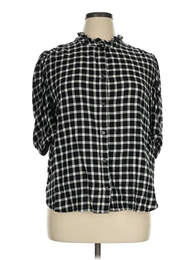 Pre-owned Gap 3/4 Sleeve Blouse In Black