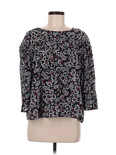Pre-owned Gap 3/4 Sleeve Blouse In Black