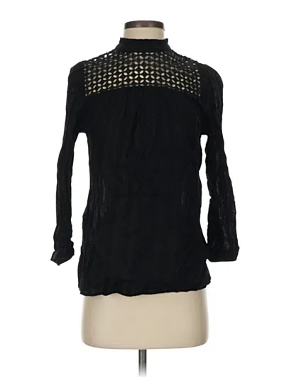 Pre-owned Gap 3/4 Sleeve Blouse In Black