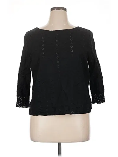 Pre-owned Gap 3/4 Sleeve Blouse In Black