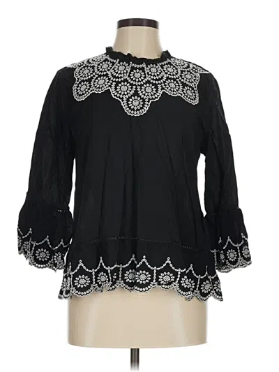 Pre-owned Gap 3/4 Sleeve Blouse In Black