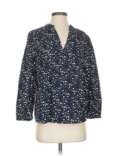 Pre-owned Gap 3/4 Sleeve Blouse In Blue