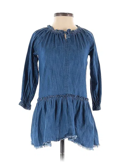 Pre-owned Gap 3/4 Sleeve Blouse In Blue