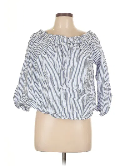 Pre-owned Gap 3/4 Sleeve Blouse In Blue