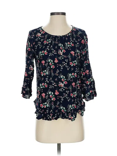 Pre-owned Gap 3/4 Sleeve Blouse In Blue