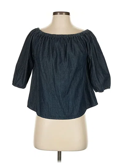 Pre-owned Gap 3/4 Sleeve Blouse In Blue