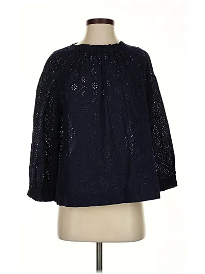 Pre-owned Gap 3/4 Sleeve Blouse In Blue