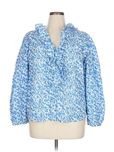 Pre-owned Gap 3/4 Sleeve Blouse In Blue