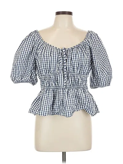 Pre-owned Gap 3/4 Sleeve Blouse In Blue