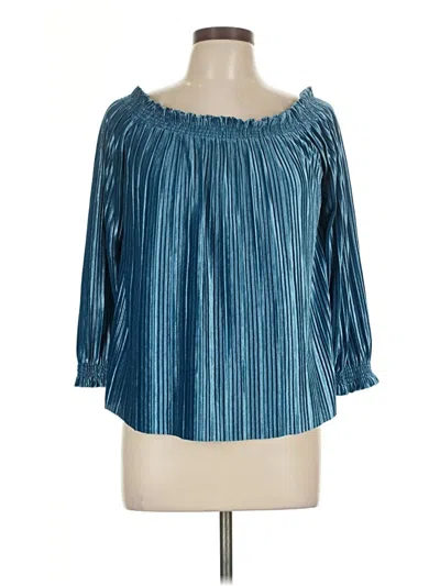 Pre-owned Gap 3/4 Sleeve Blouse In Blue