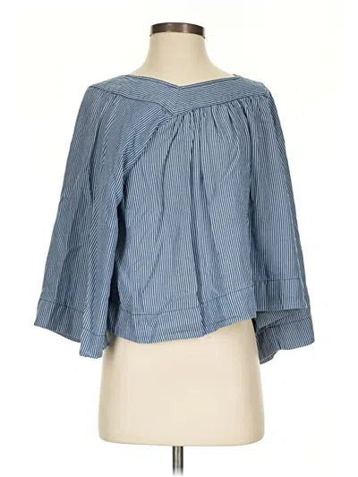 Pre-owned Gap 3/4 Sleeve Blouse In Blue