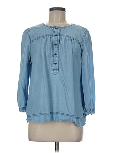 Pre-owned Gap 3/4 Sleeve Blouse In Blue