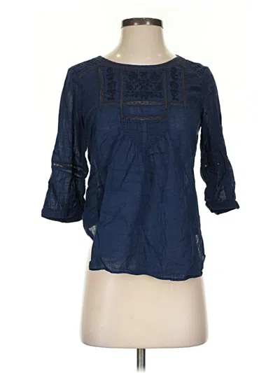 Pre-owned Gap 3/4 Sleeve Blouse In Blue