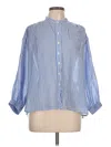 Gap Sheer Button-front Shirt In Blue