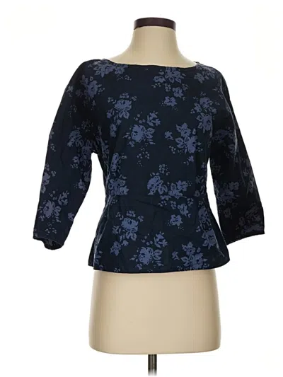 Pre-owned Gap 3/4 Sleeve Blouse In Blue