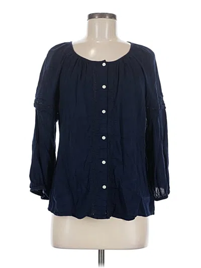Pre-owned Gap 3/4 Sleeve Blouse In Blue